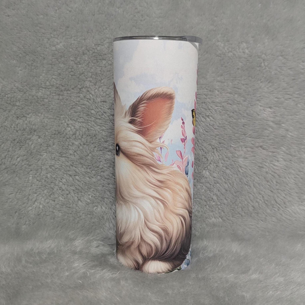 White Rabbit Tumbler 20oz With Reusable Straw, Can Be Personalized