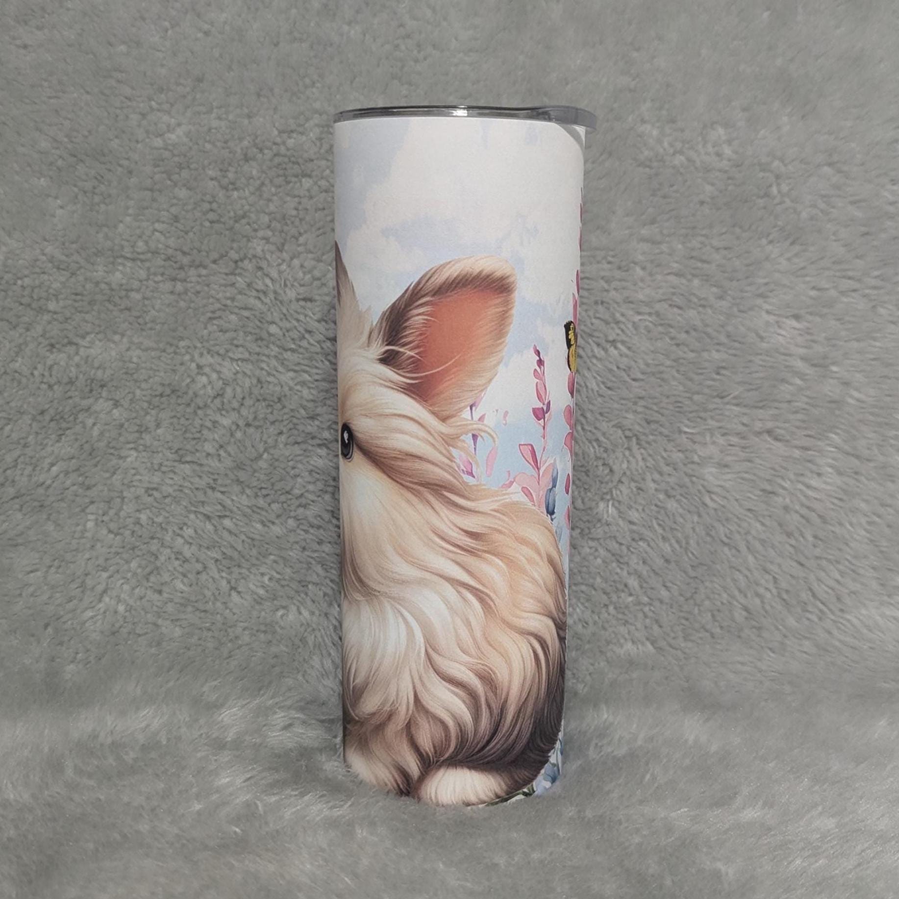 White Rabbit Tumbler 20oz With Reusable Straw, Can Be Personalized