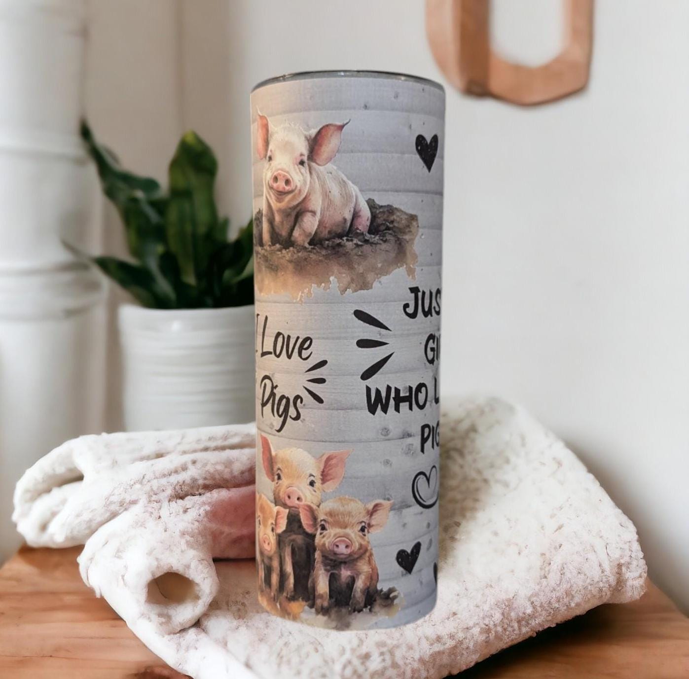 Just A Girl Who Loves Pigs Tumbler 20oz With Reusable Straw