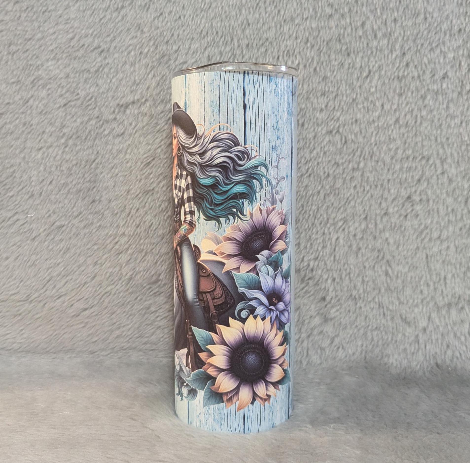 Rodeo Girl Tumbler 20oz With Reusable Straw, Can Be Personalized
