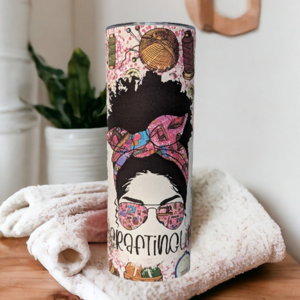 Crafting Life Tumbler 20oz With Reusable Straw, Can Be Personalized