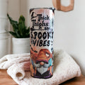 Thick Thighs and Spooky Vibes Gnome Tumbler 20oz With Reusable Straw, Can Be Personalized