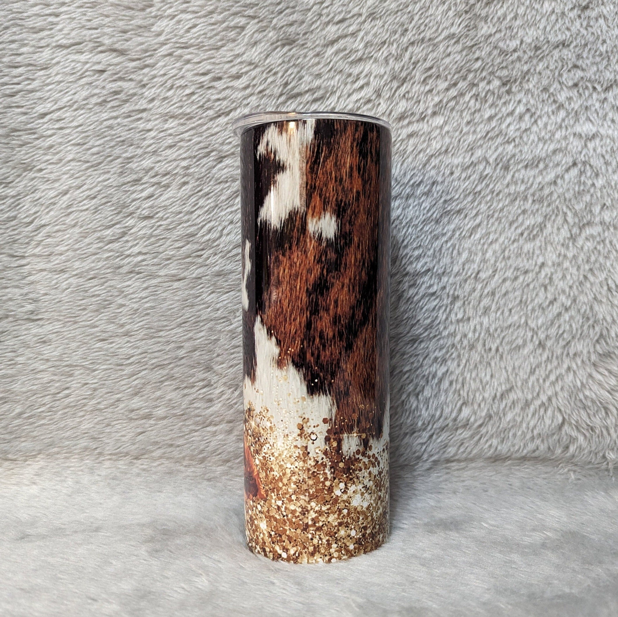 Highland Cow With Calves Tumbler 20oz With Reusable Straw, Can Be Personalized