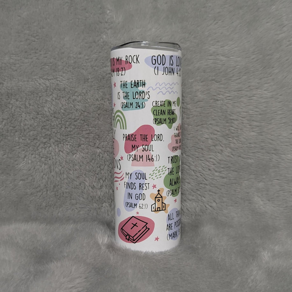 My Daily Bible Affirmations Tumbler 20oz With Reusable Straw