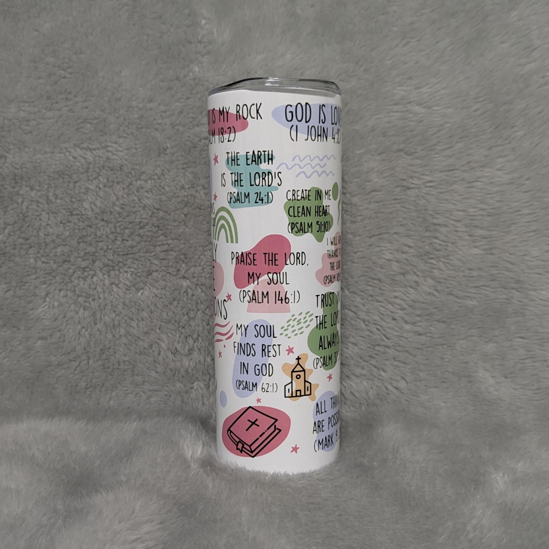 My Daily Bible Affirmations Tumbler 20oz With Reusable Straw