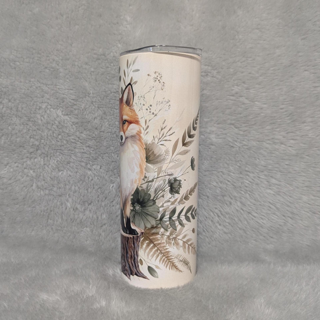 Boho Fox Tumbler 20oz With Reusable Straw, Can Be Personalized