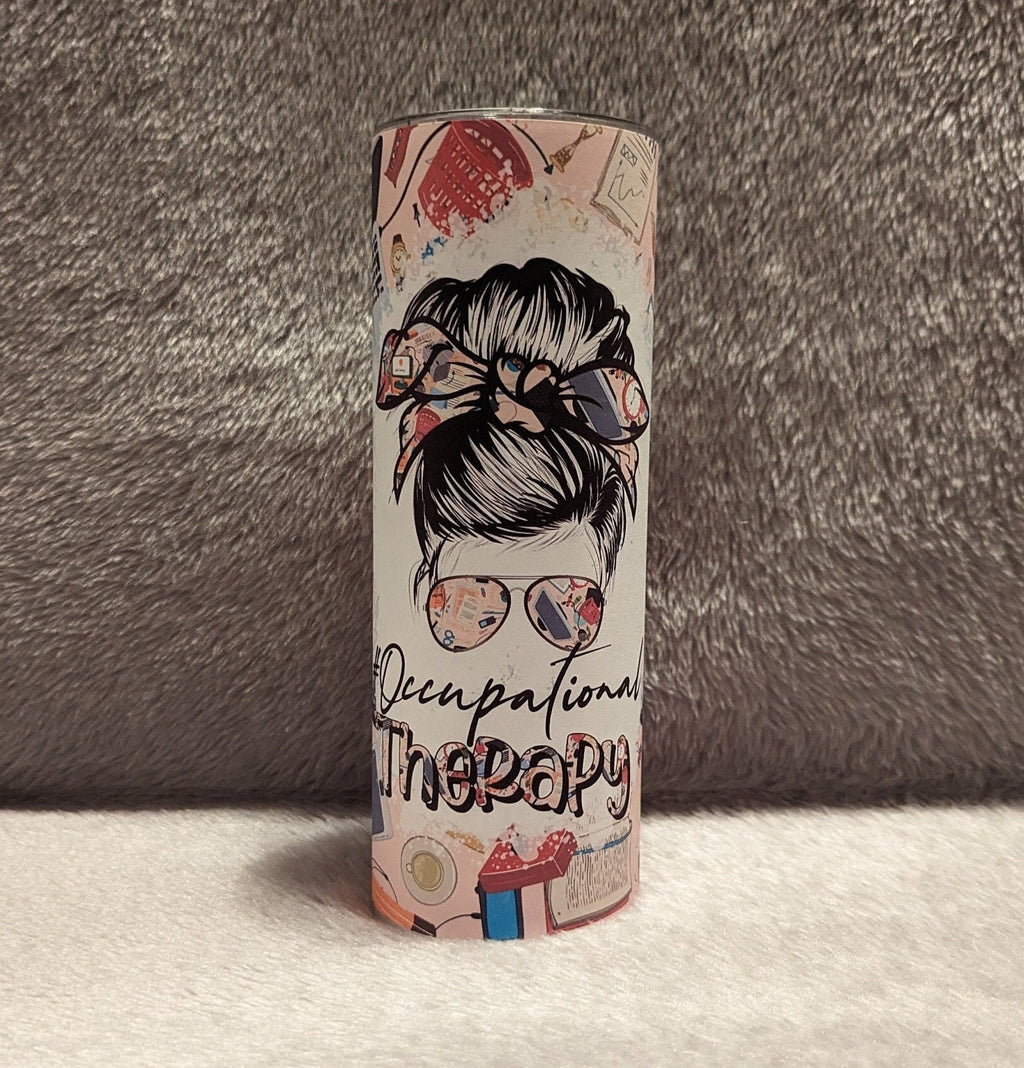 Occupational Therapy Tumbler 20oz With Reusable Straw, Can Be Personalized