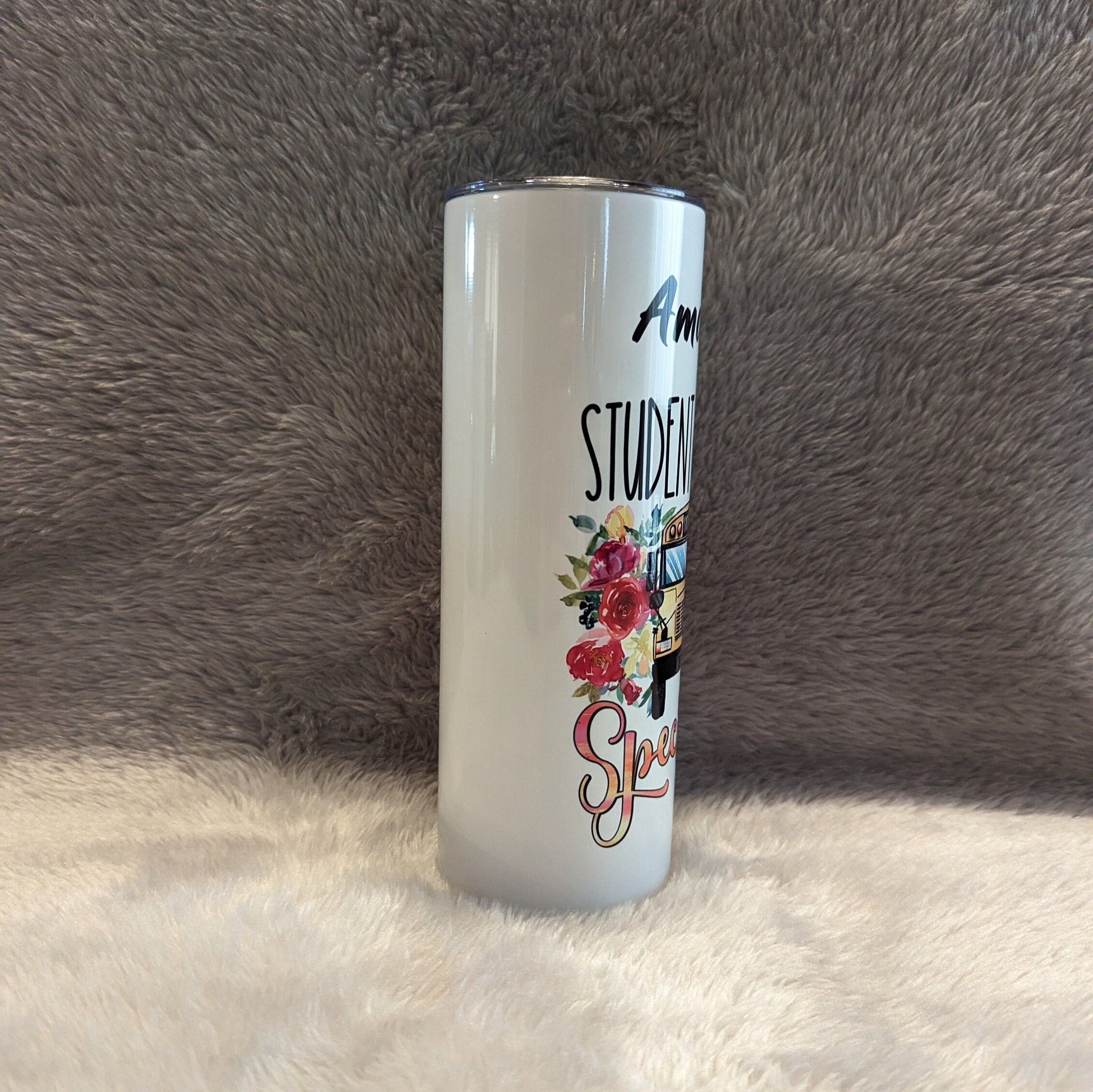 Bus Driver Tumbler 20oz With Reusable Straw, Can Be Personalized