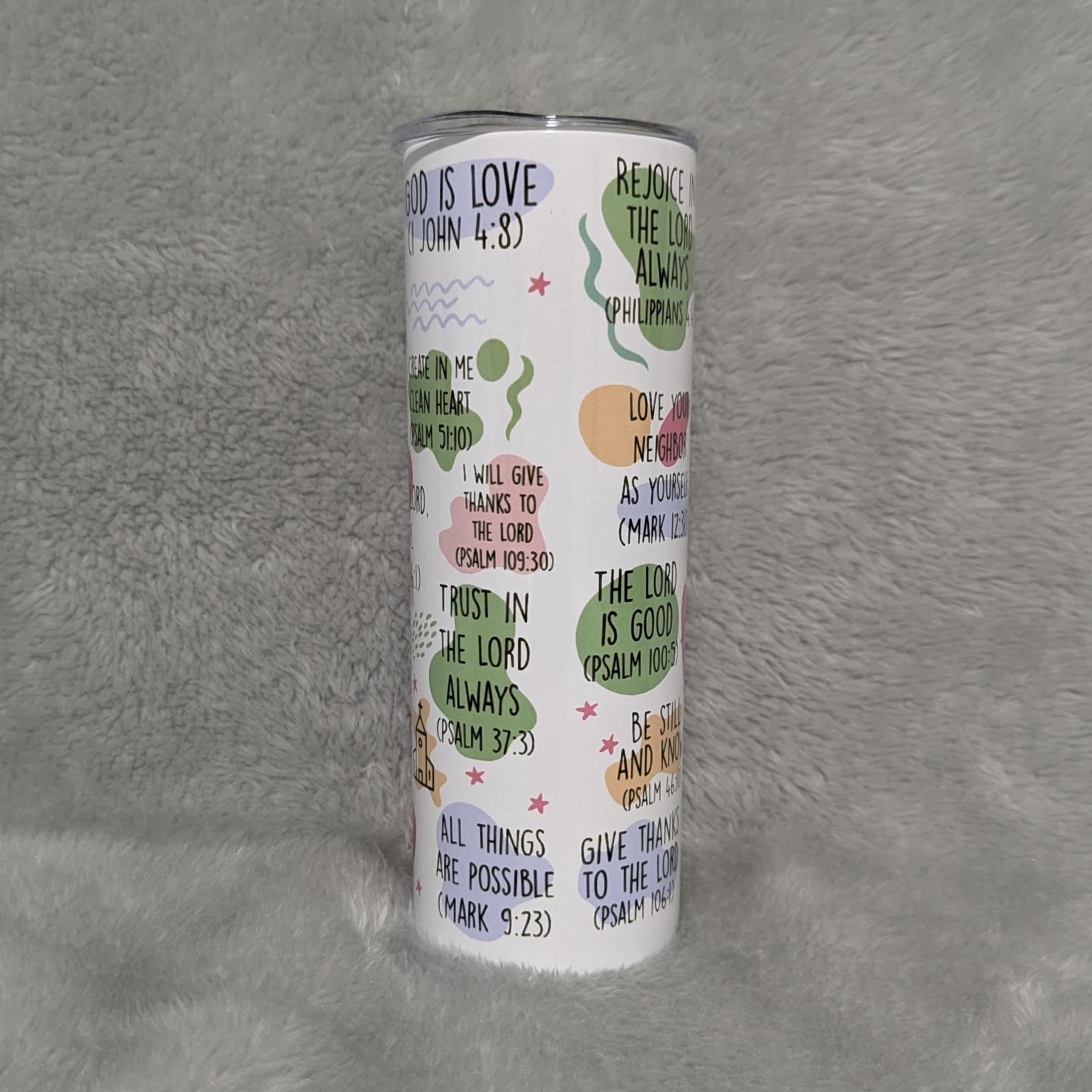 My Daily Bible Affirmations Tumbler 20oz With Reusable Straw