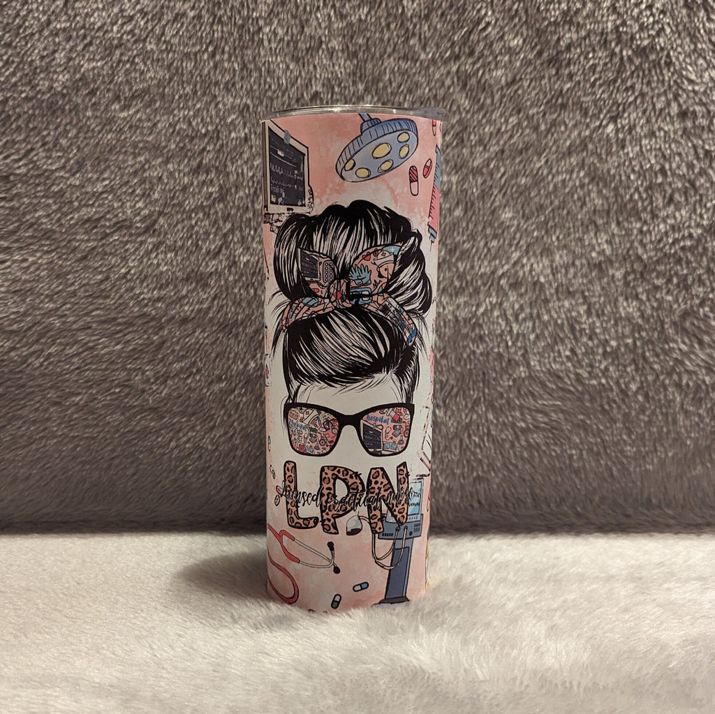 LPN Tumbler 20oz With Reusable Straw, Can Be Personalized