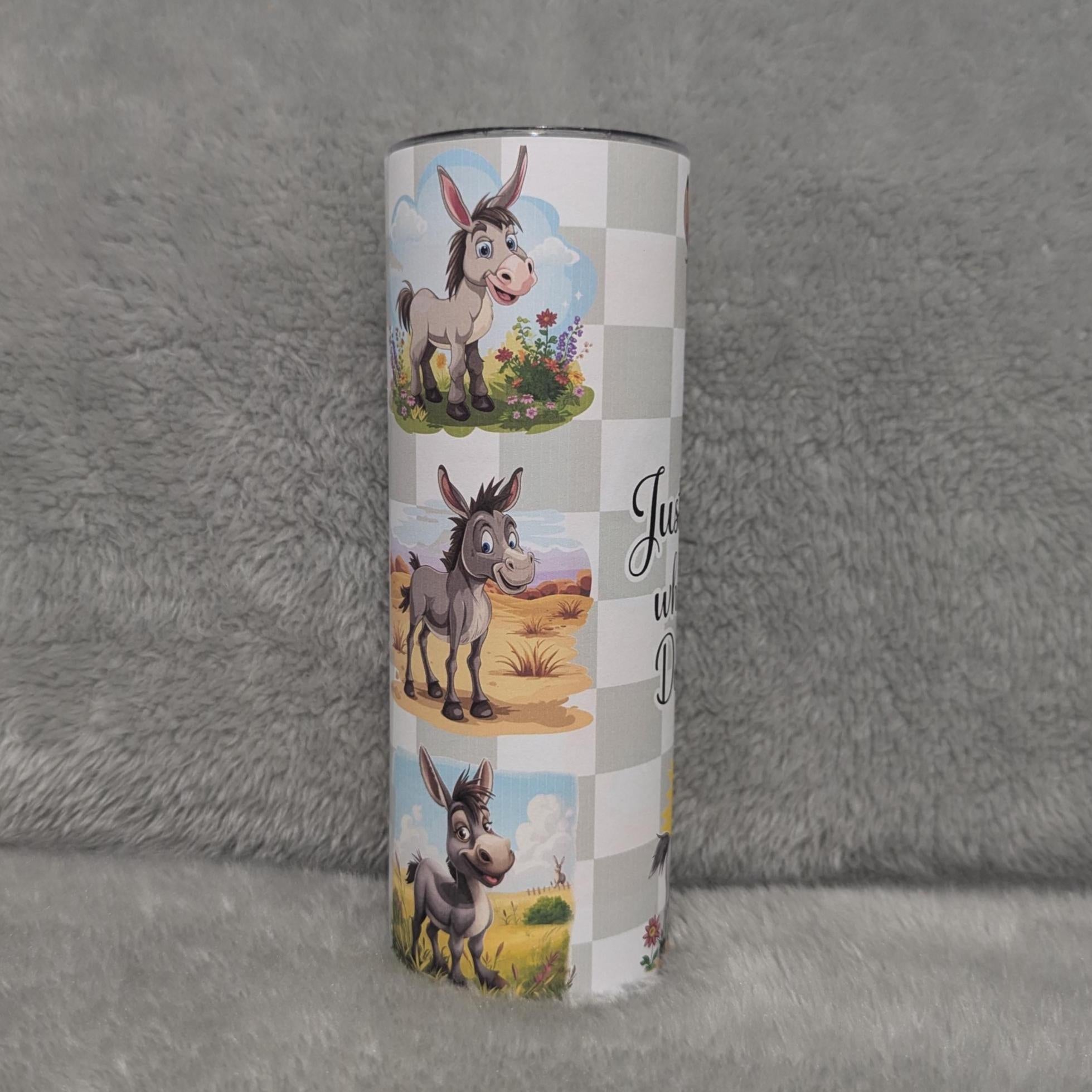 Juat A Girl Who Loves Donkeys Tumbler 20oz With Reusable Straw