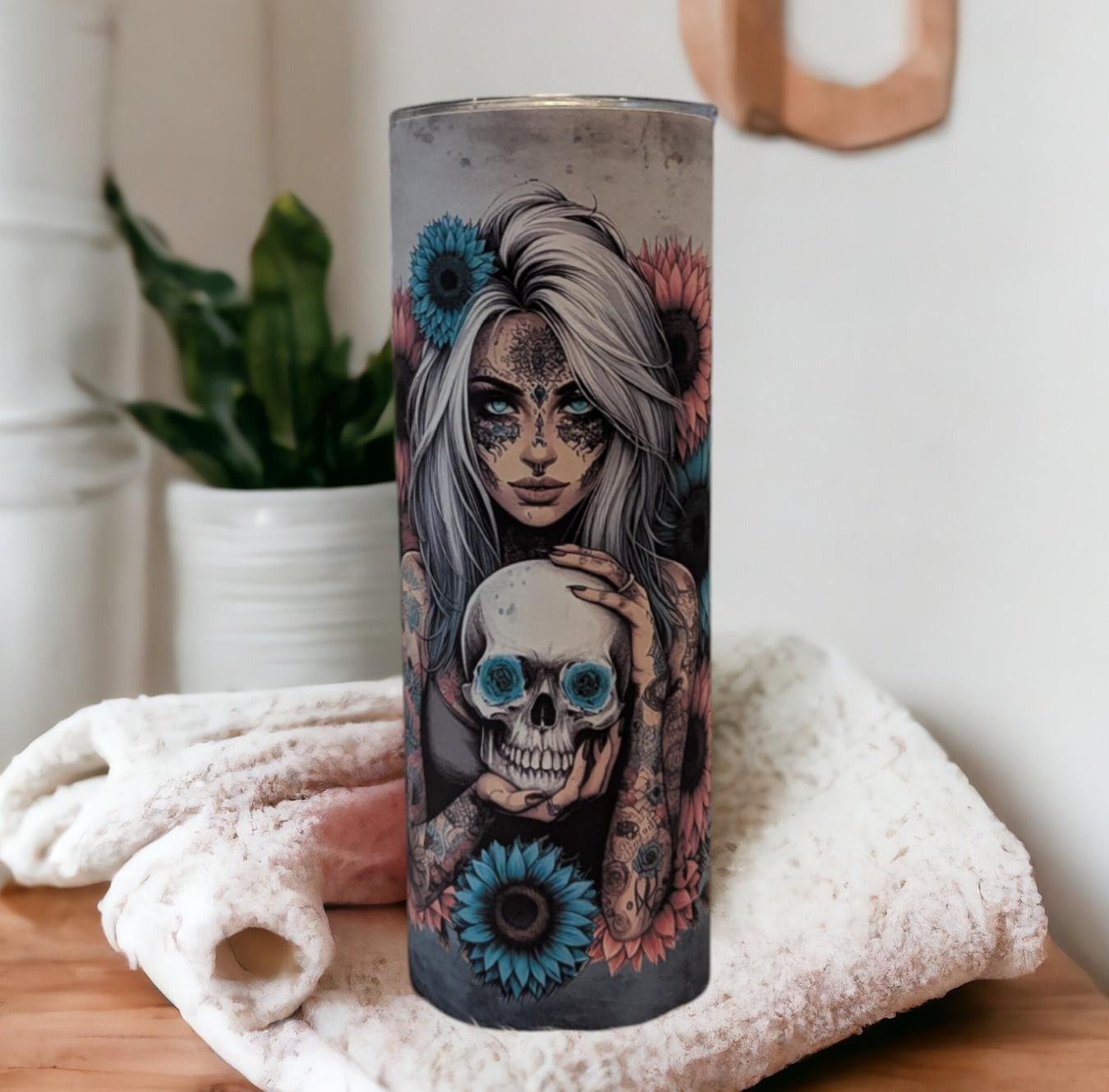 Make A Wish Boho Girl Tumbler 20oz With Reusable Straw, Can Be Personalized