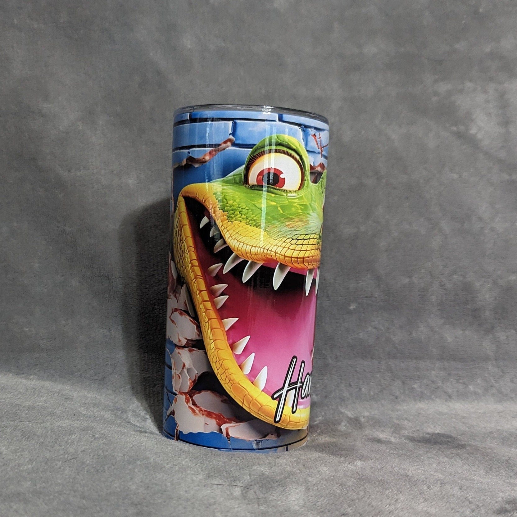 Kids Alligator Tumbler 15oz With Reusable Straw, Can Be Personalized
