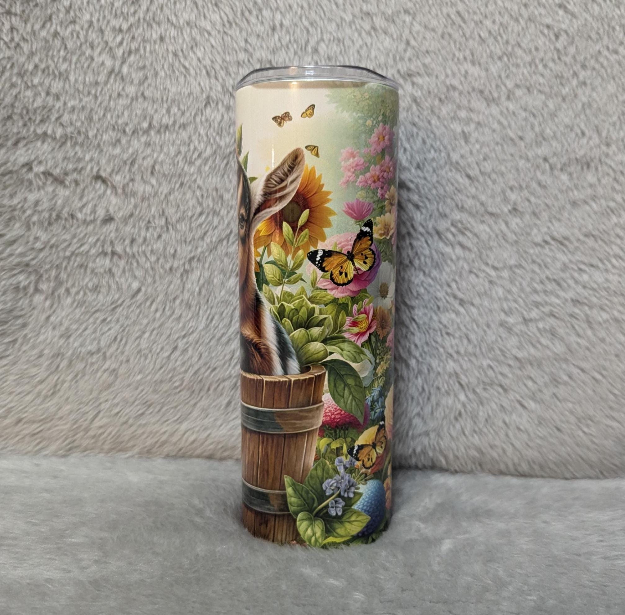 Goat Tumbler 20oz With Reusable Straw, Can Be Personalized