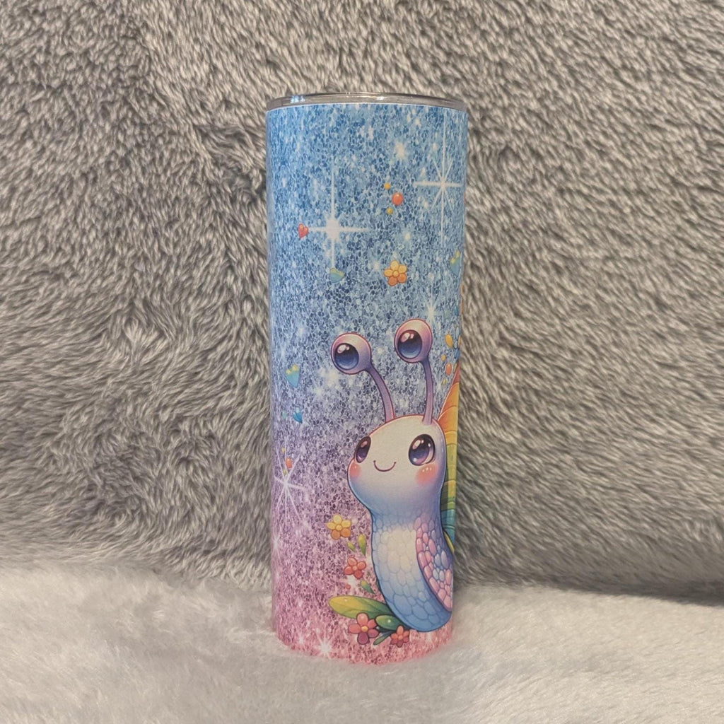 Colorful Snail Tumbler 20oz With Reusable Straw, Can Be Personalized