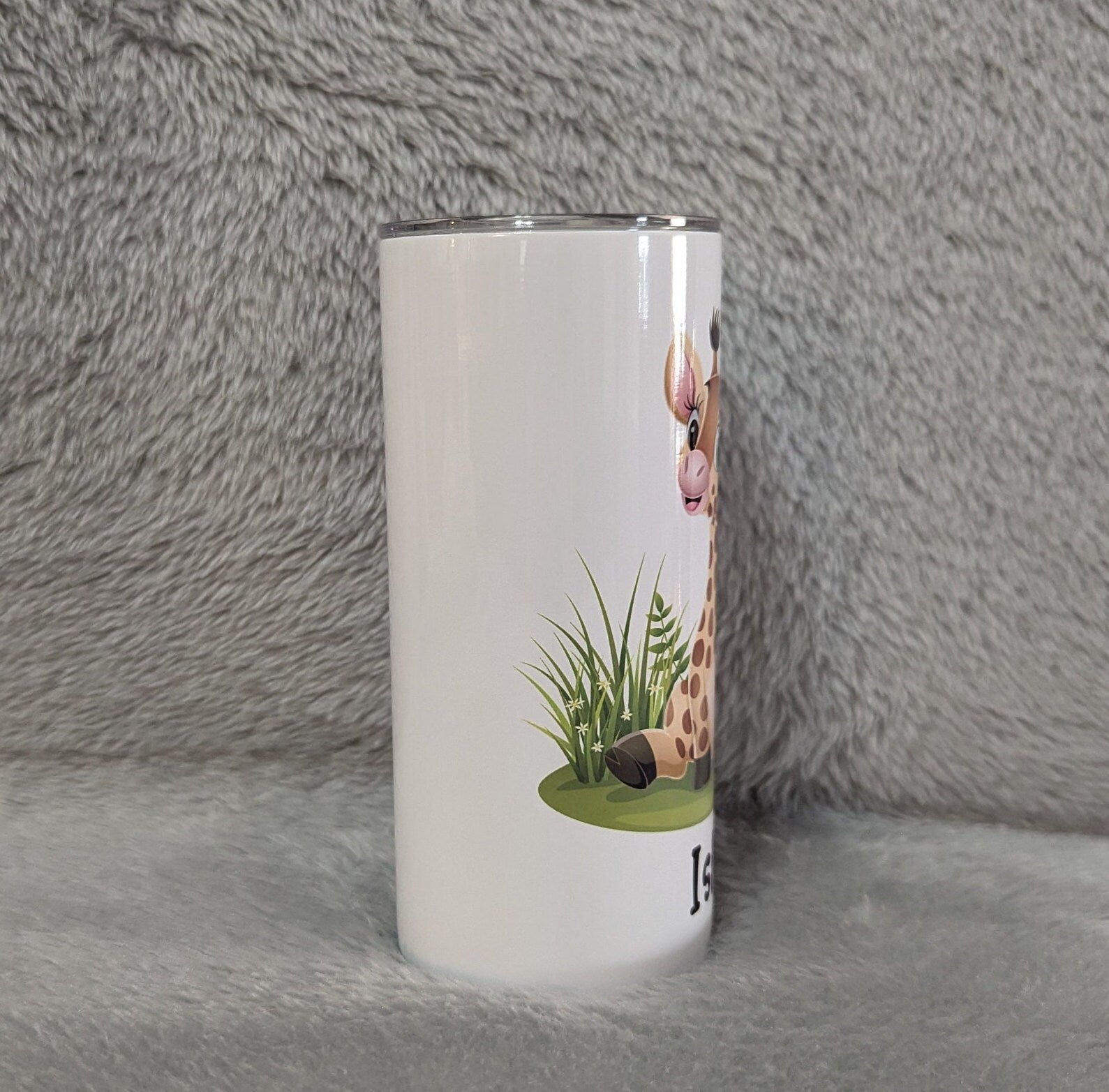 Kids Giraffe Tumbler 15oz With Reusable Straw, Can Be Personalized