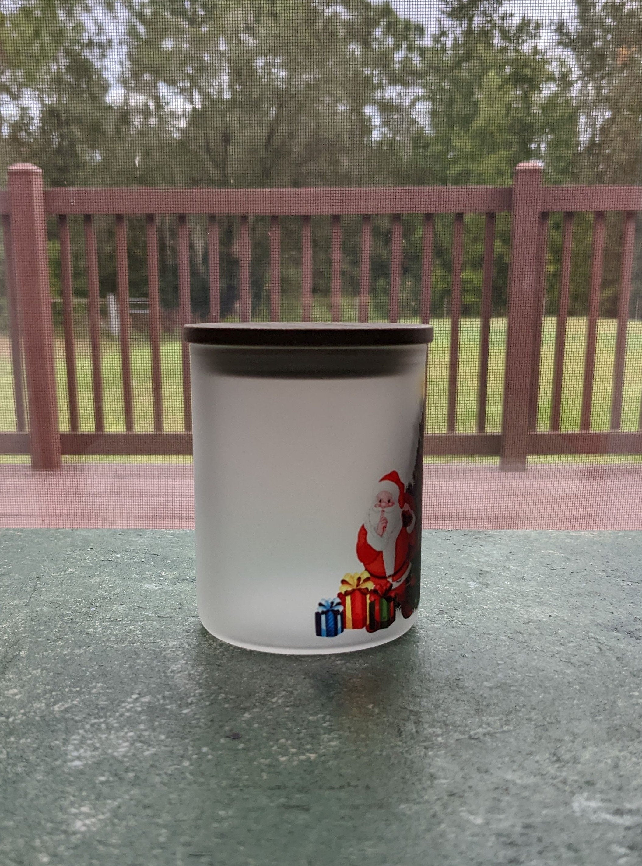 Christmas Santa Candle Holder With A Battery Operated Flickering Tea Light