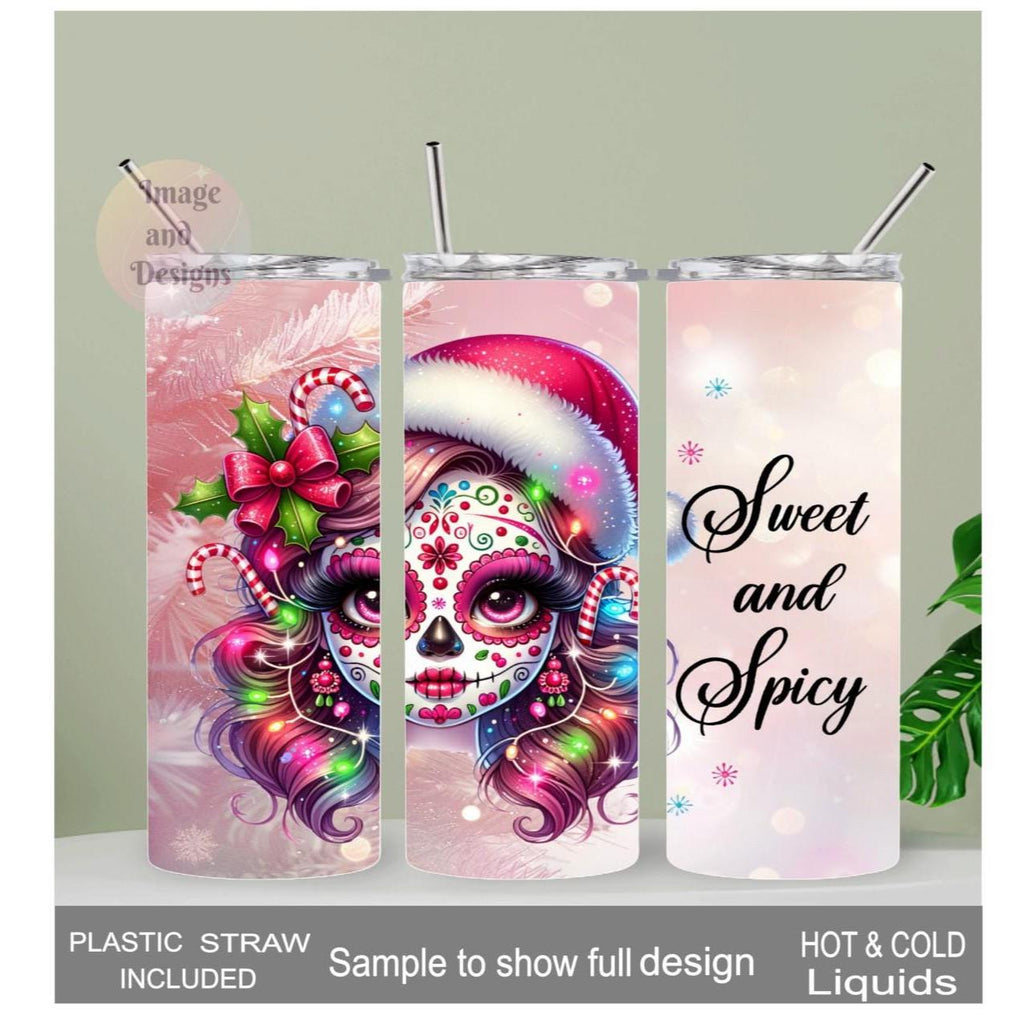 Sweet and Spicy Girl Tumbler 20oz With Reusable Straw, Can Be Personalized