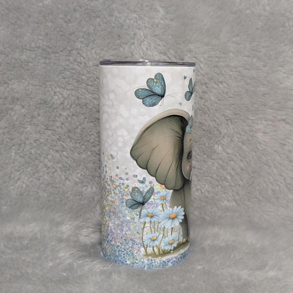 Kids Elephant Tumbler 15oz With Reusable Straw, Can Be Personalized
