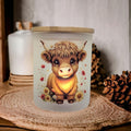 Cute Highland Cow Candle Holder With A Battery Operated Flickering Tea Light