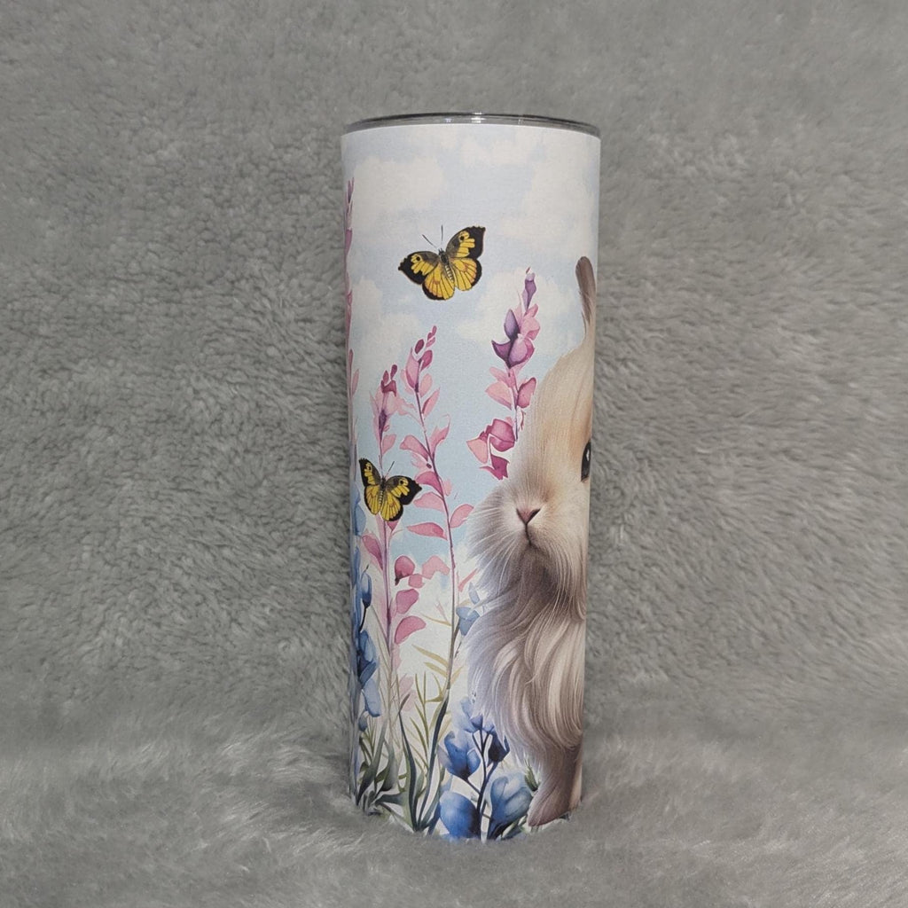 White Rabbit Tumbler 20oz With Reusable Straw, Can Be Personalized