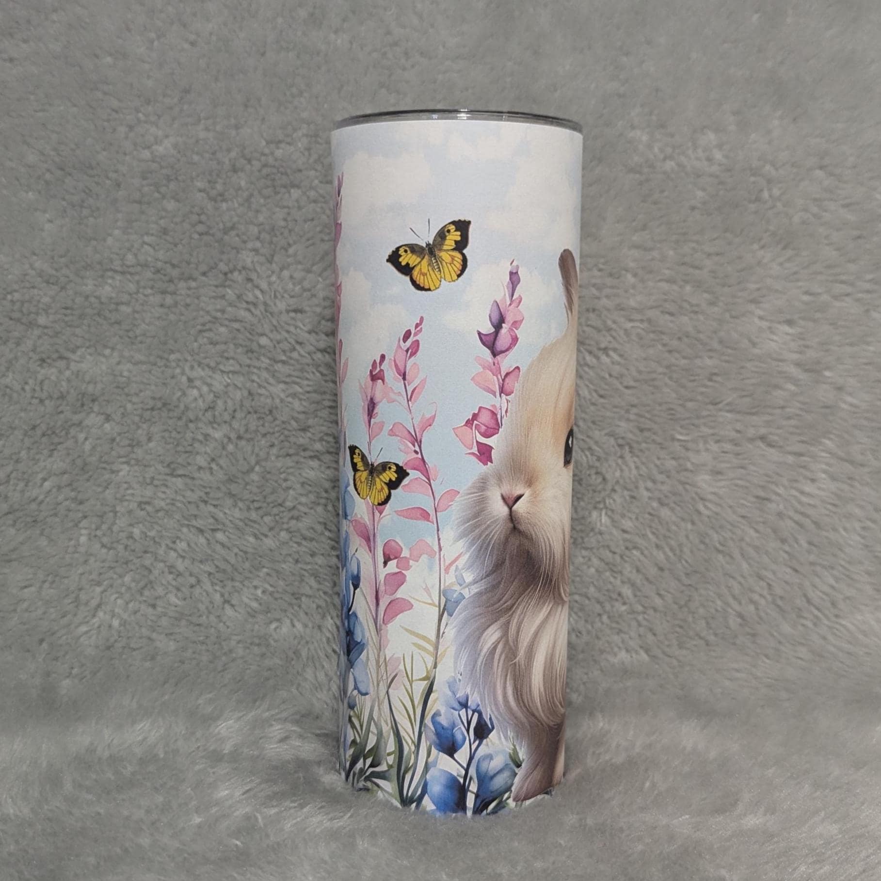 White Rabbit Tumbler 20oz With Reusable Straw, Can Be Personalized