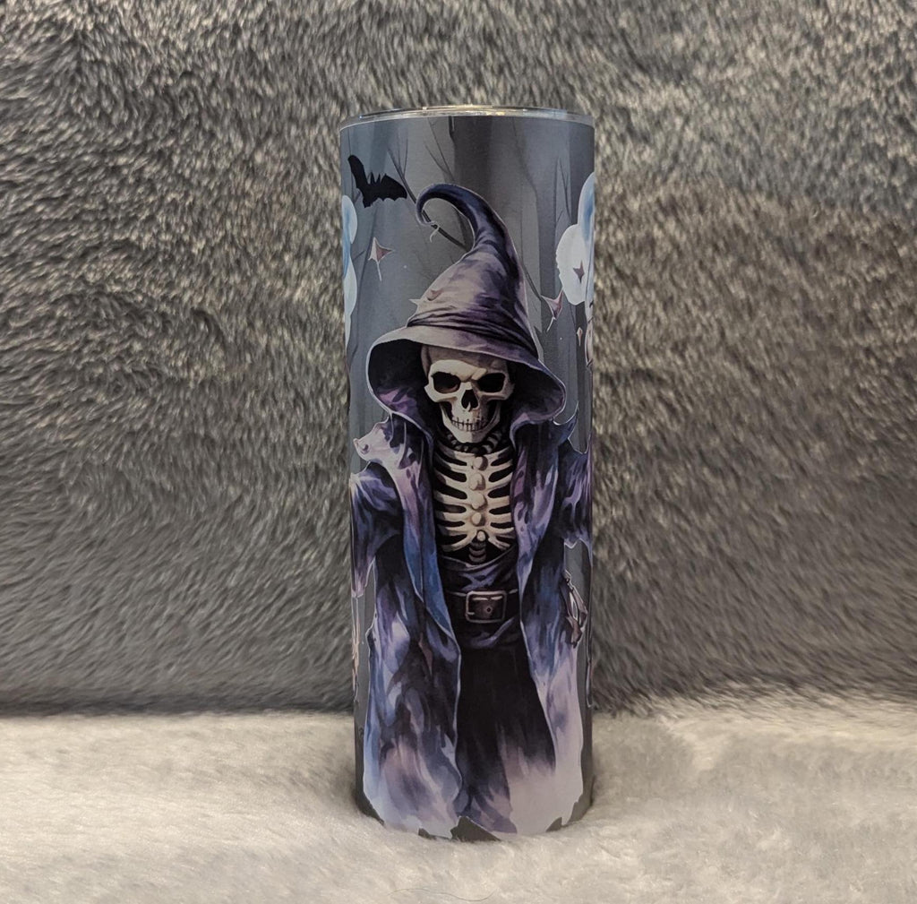 Skeleton Goblin Tumbler 20oz With Reusable Straw, Can Be Personalized