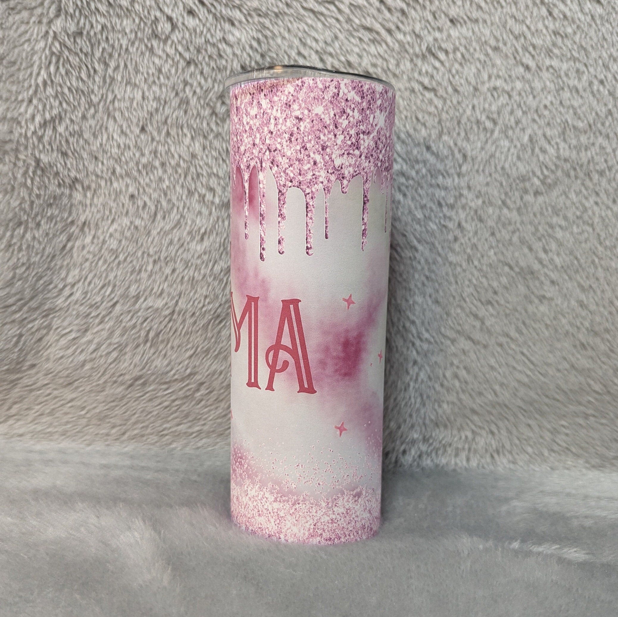 MAMA Tumbler With A Glitter Design 20oz With Reusable Straw, Can Be Personalized