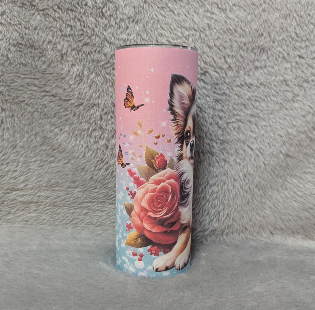 Chihuahua Dog  Tumbler 20oz With Reusable Straw, Can Be Personalized