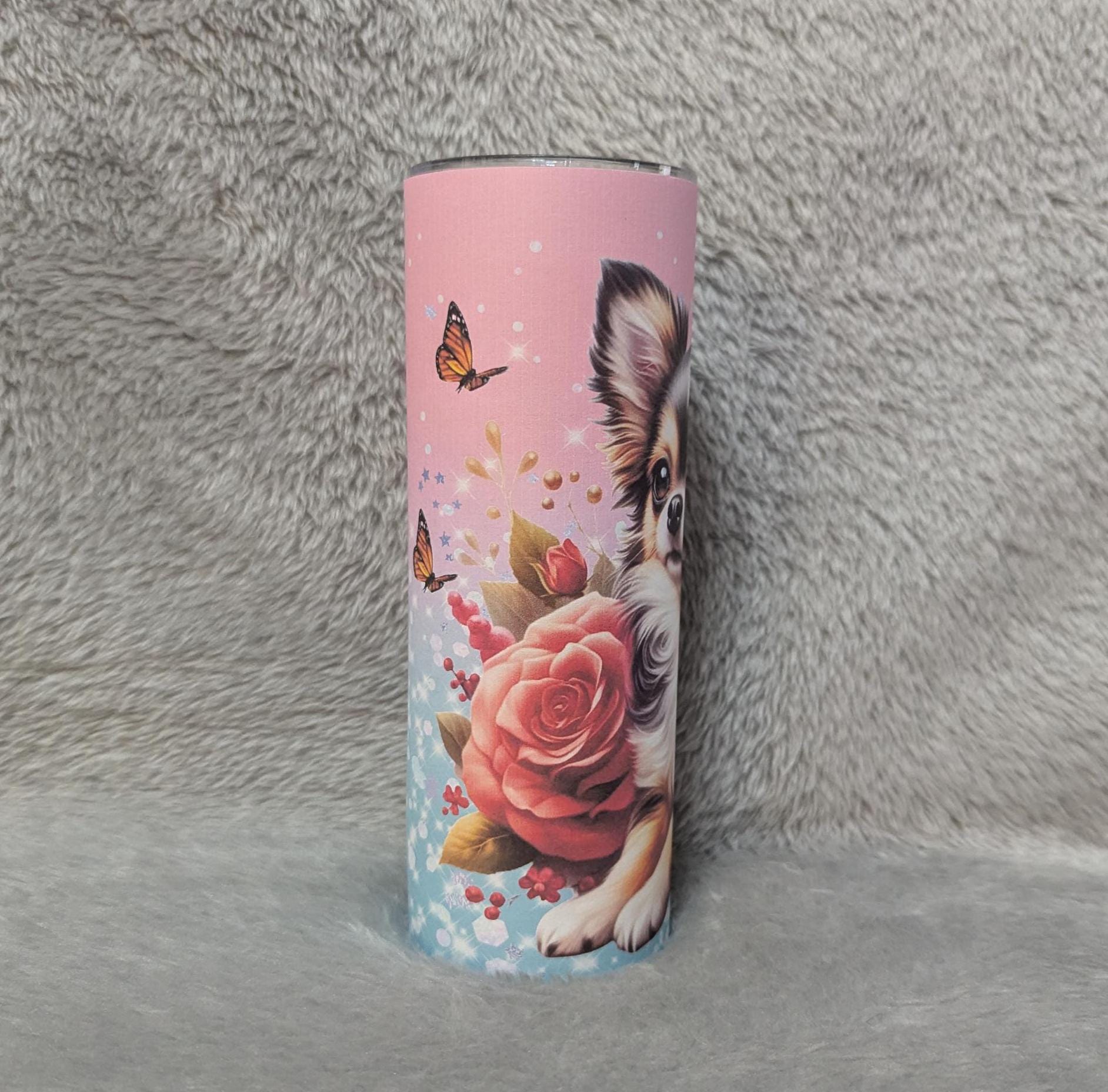 Chihuahua Dog  Tumbler 20oz With Reusable Straw, Can Be Personalized