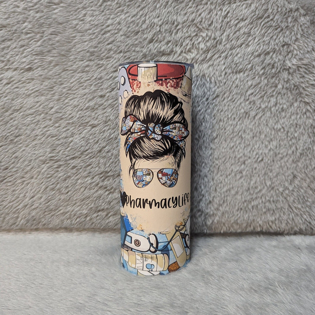 Pharmacy Life Tumbler 20oz With Reusable Straw, Can Be Personalized