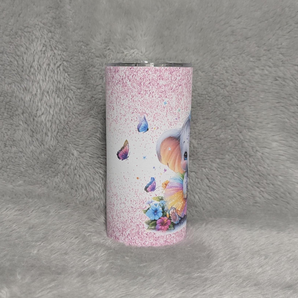 Kids Elephant Tumbler 15oz With Reusable Straw, Can Be Personalized