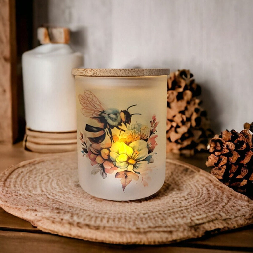 Bee Candle Holder With A Battery Operated Flickering Tea Light