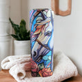 Beautiful Horse Tumbler With A Stained Glass Design20oz With Reusable Straw, Can Be Personalized