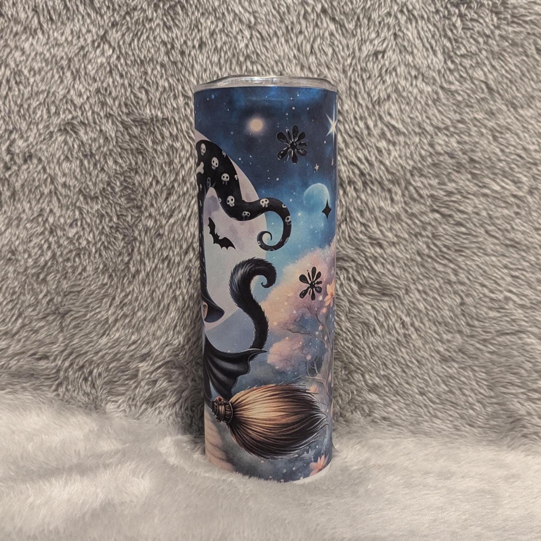 Gothic Halloween Gnome Tumbler 20oz With Reusable Straw, Can Be Personalized