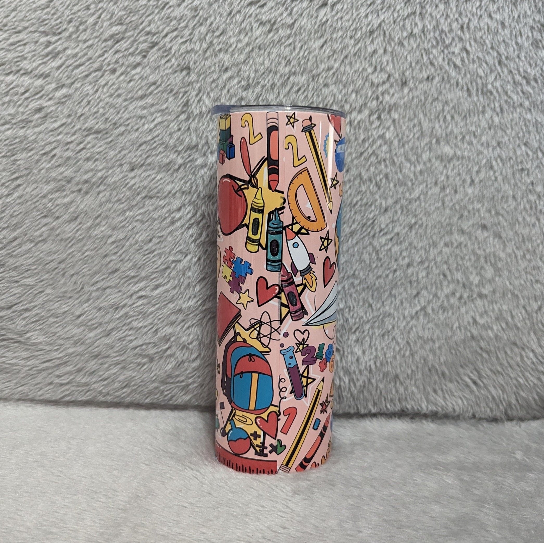 Colorful Daycare Teacher Life Tumbler 20oz With Reusable Straw, Can Be Personalized