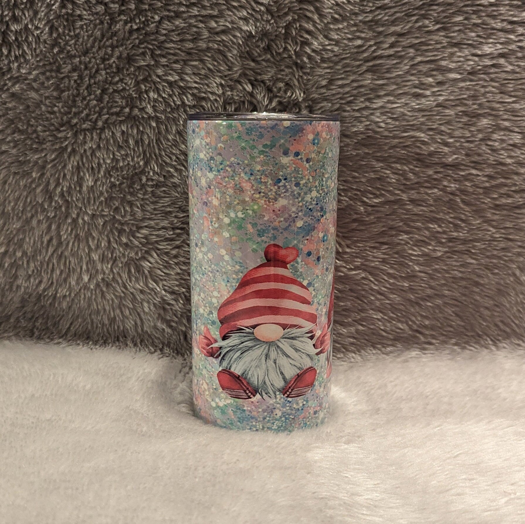 Kids Gnome Tumbler 15oz With Reusable Straw, Can Be Personalized