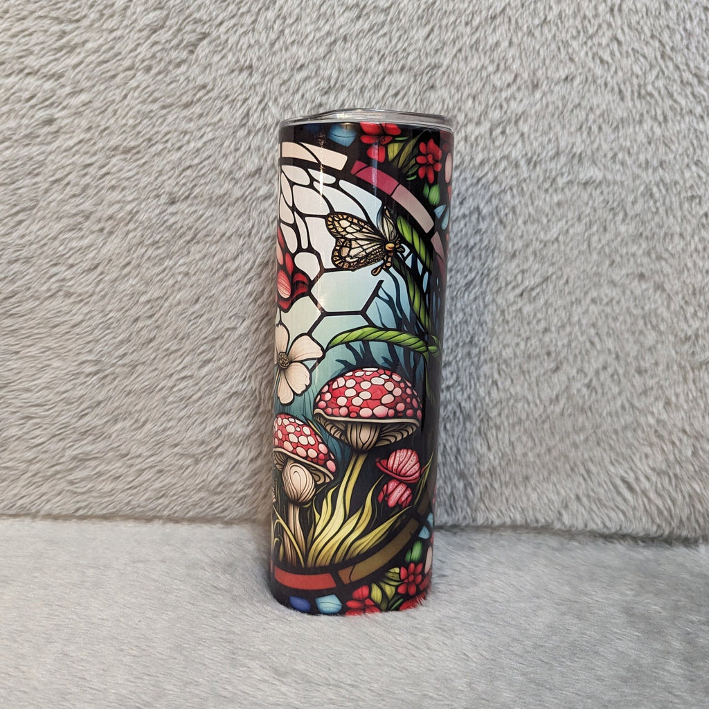 Mushroom Tumbler 20oz With Reusable Straw