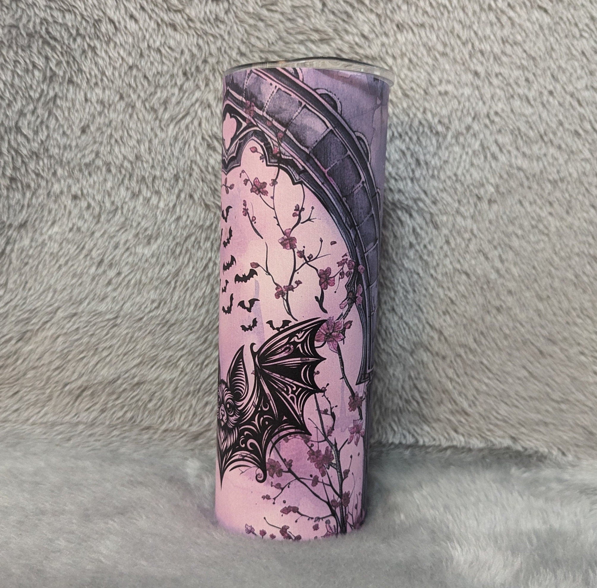 Bat Tumbler 20oz With Reusable Straw, Can Be Personalized