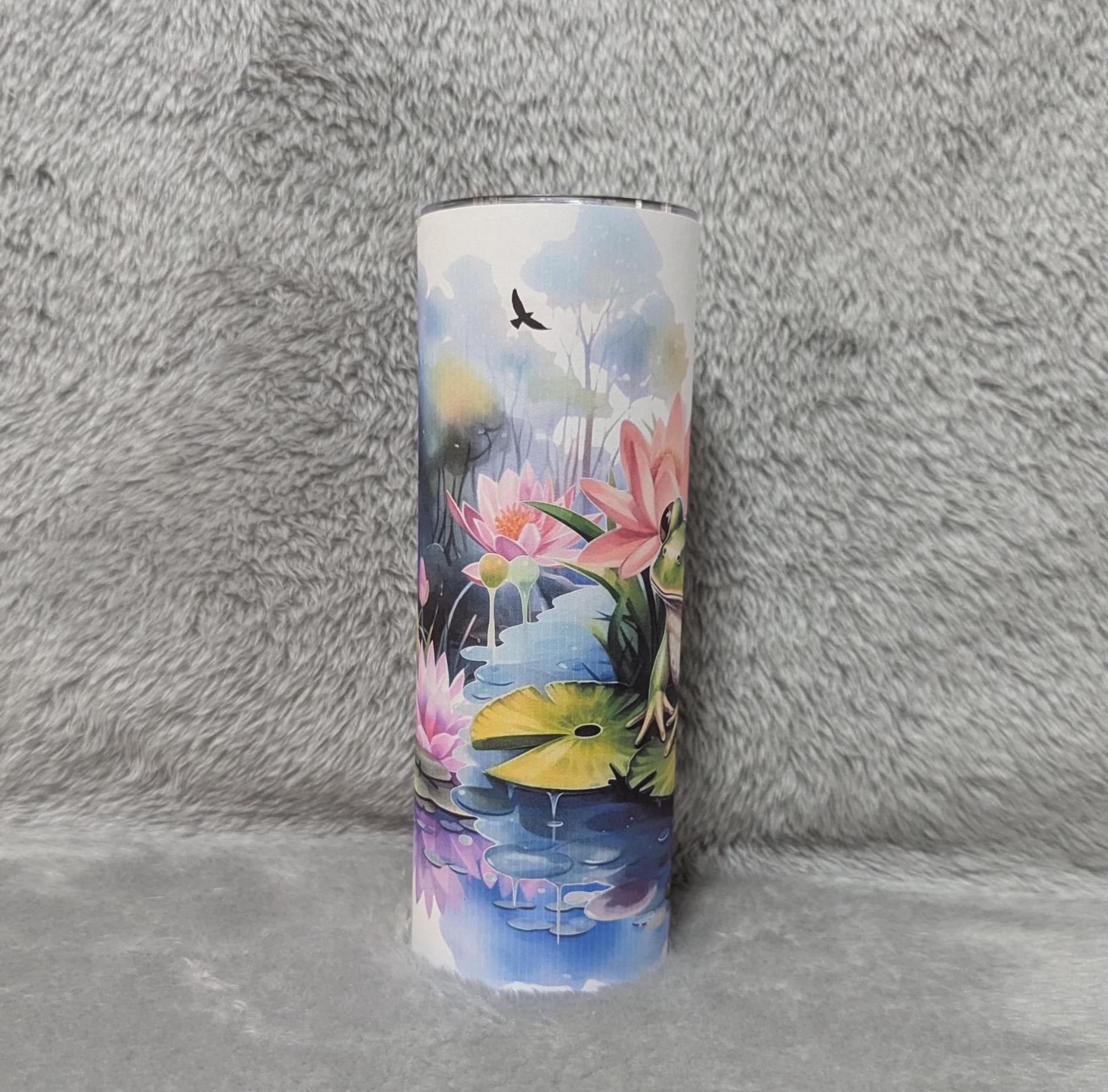 Frog Tumbler 20oz With Reusable Straw, Can Be Personalized