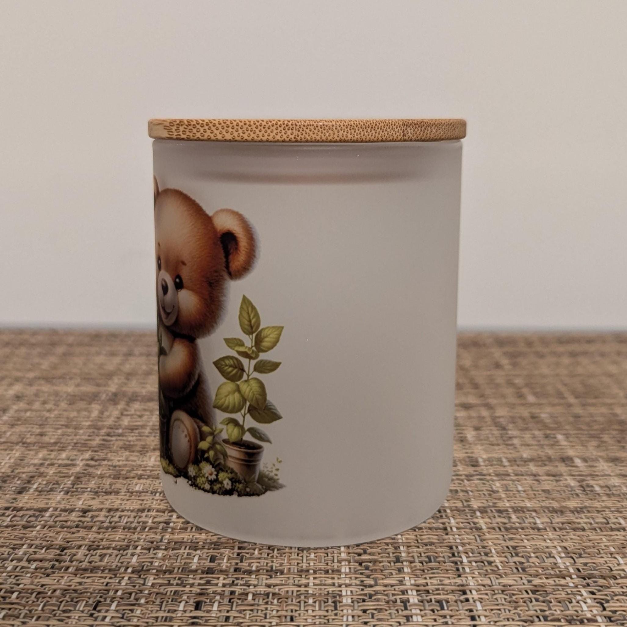 Teddy Bear Candle Holder With A Battery Operated Flickering Tea Light