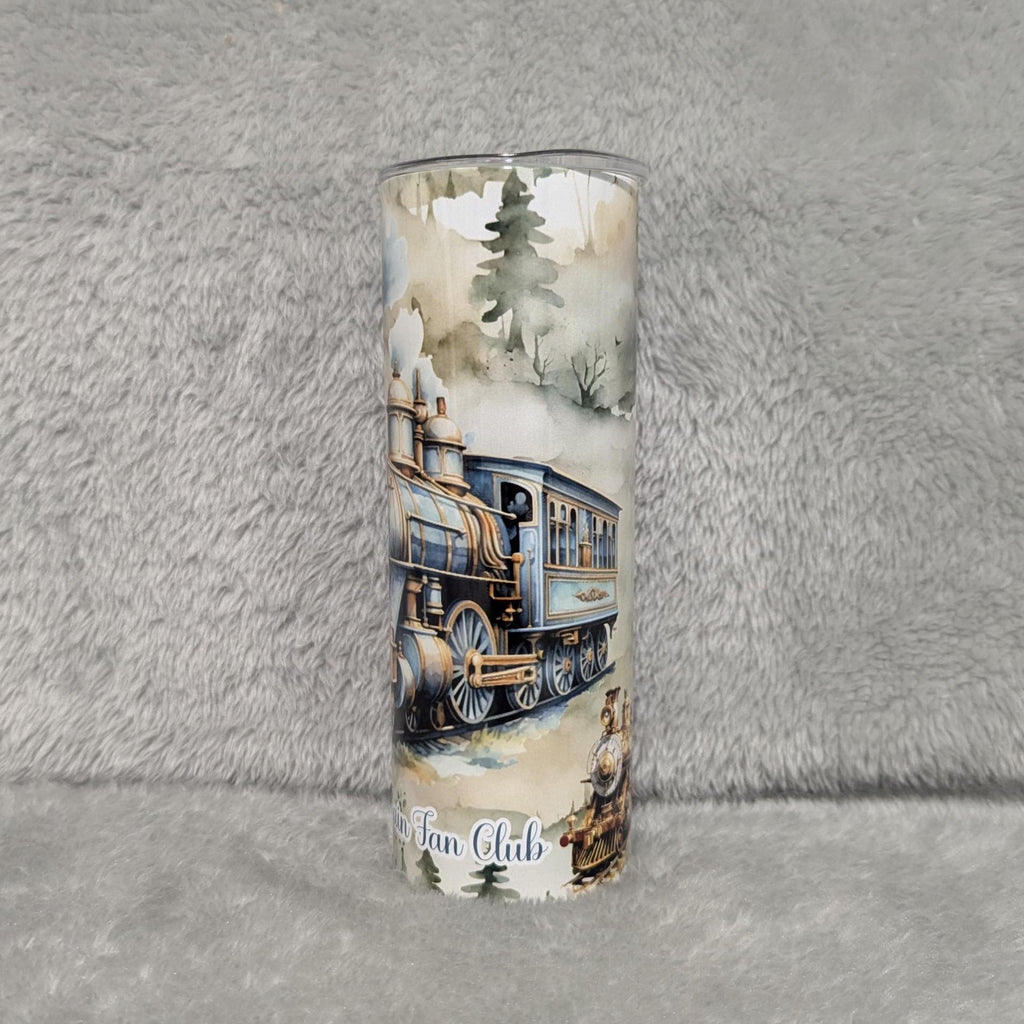 Train Tumbler 20oz With Reusable Straw, Can Be Personalized