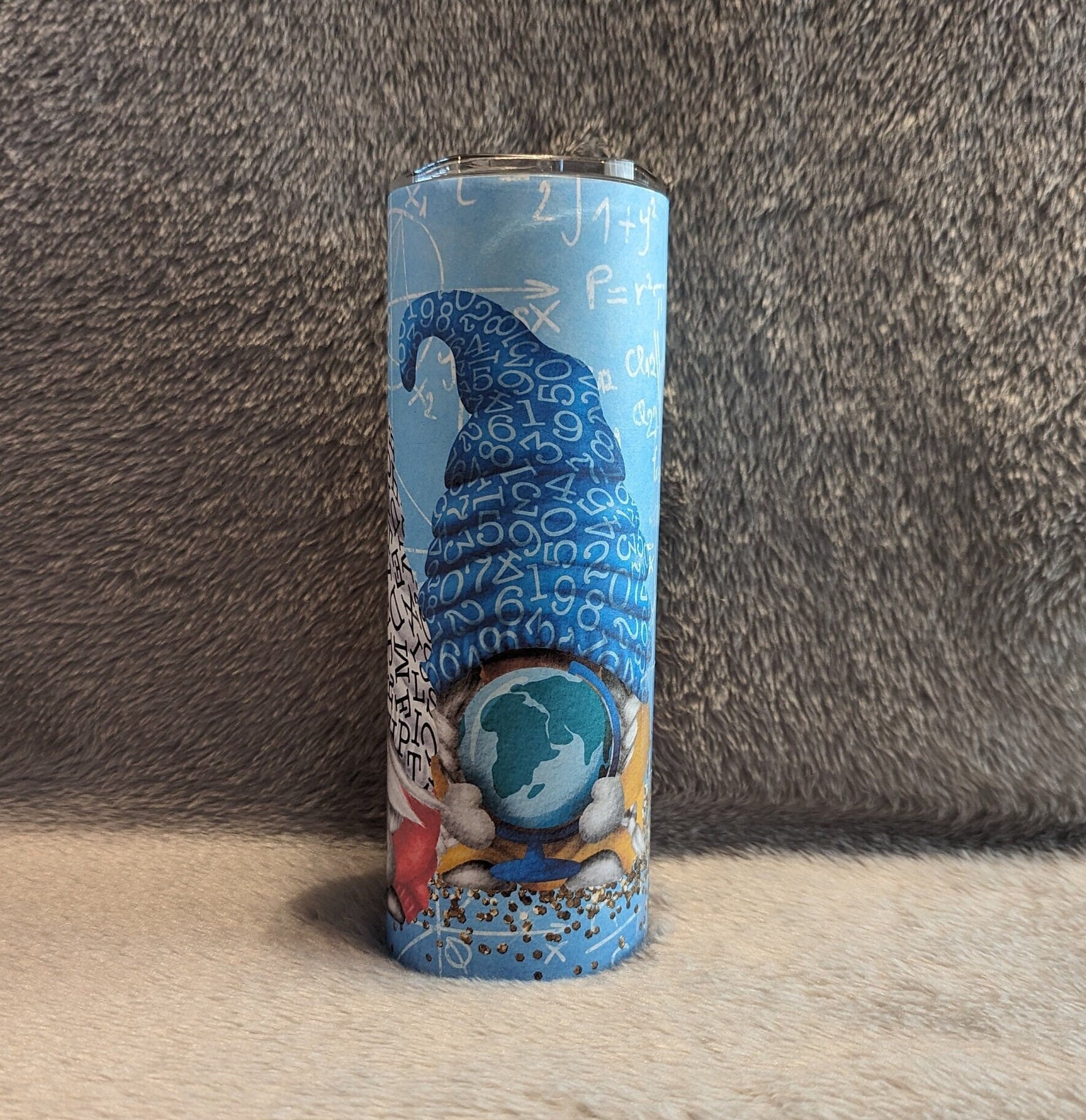 Best Teacher Ever Gnome Tumbler 20oz With Reusable Straw, Can Be Personalized