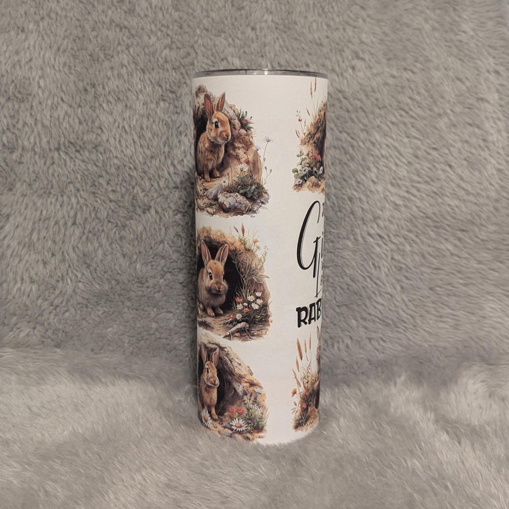 Just A Girl Who Loves Rabbits Tumbler 20oz With Reusable Straw