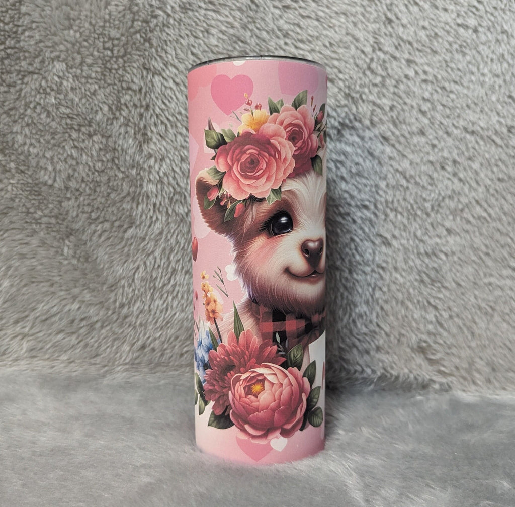 Mom Highland Cow Tumbler 20oz With Reusable Straw, Can Be Personalized