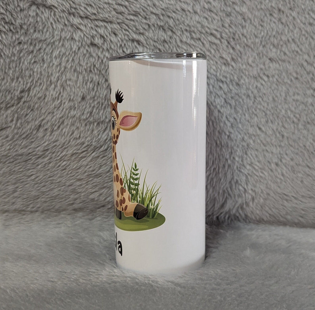 Kids Giraffe Tumbler 15oz With Reusable Straw, Can Be Personalized