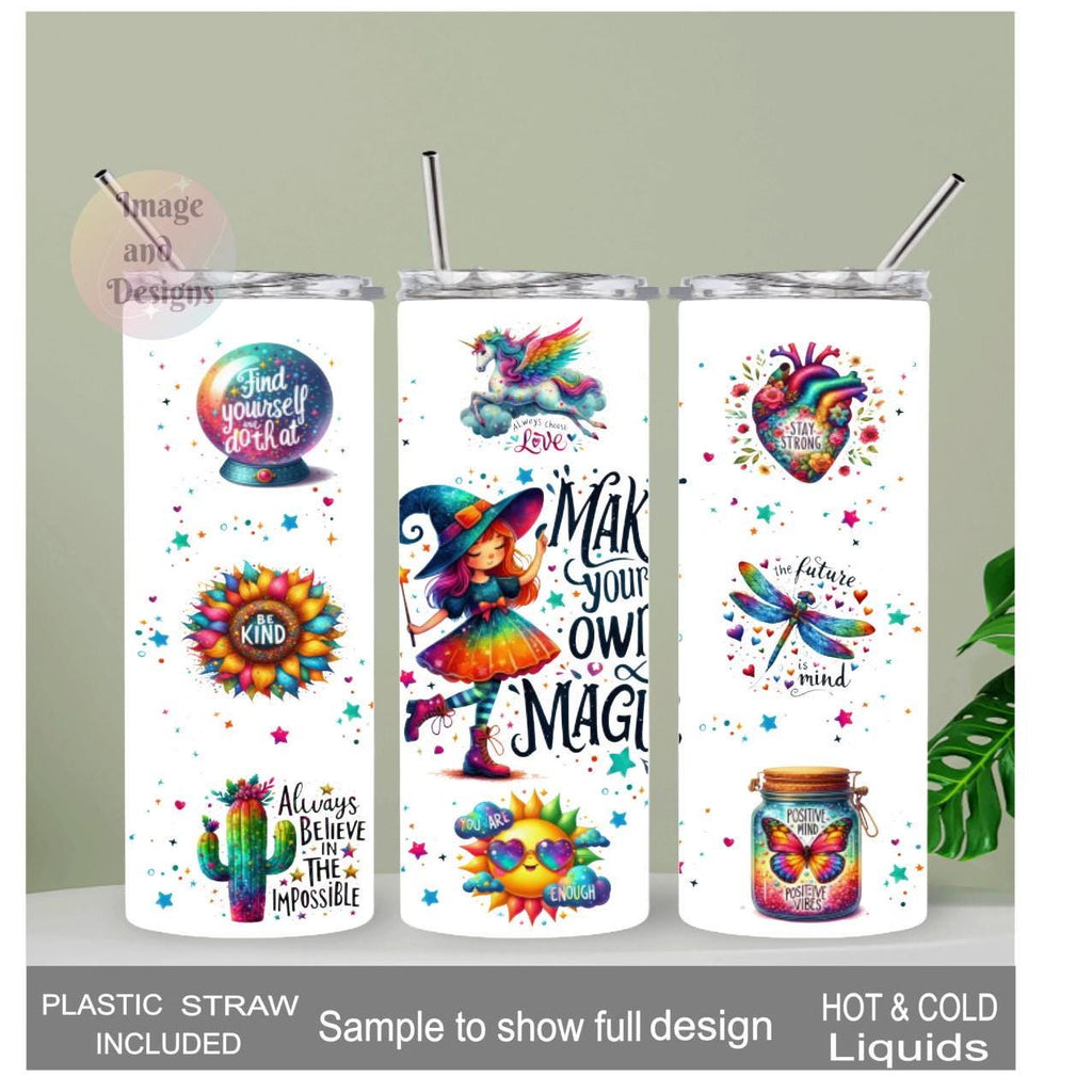 Motivational Inspirational Tumbler 20oz With Reusable Straw