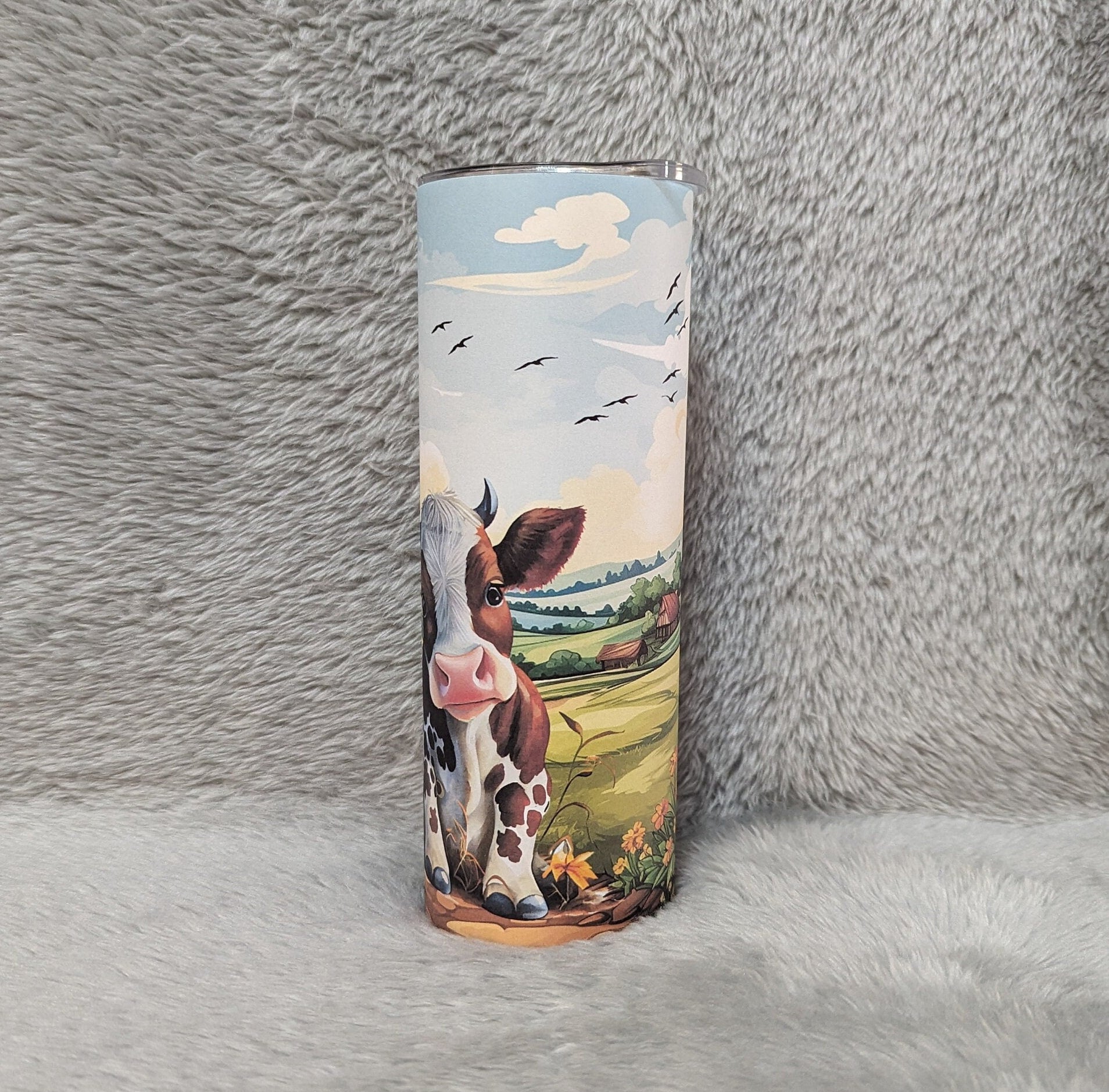 Cow Calf Tumbler 20oz With Reusable Straw, Can Be Personalized
