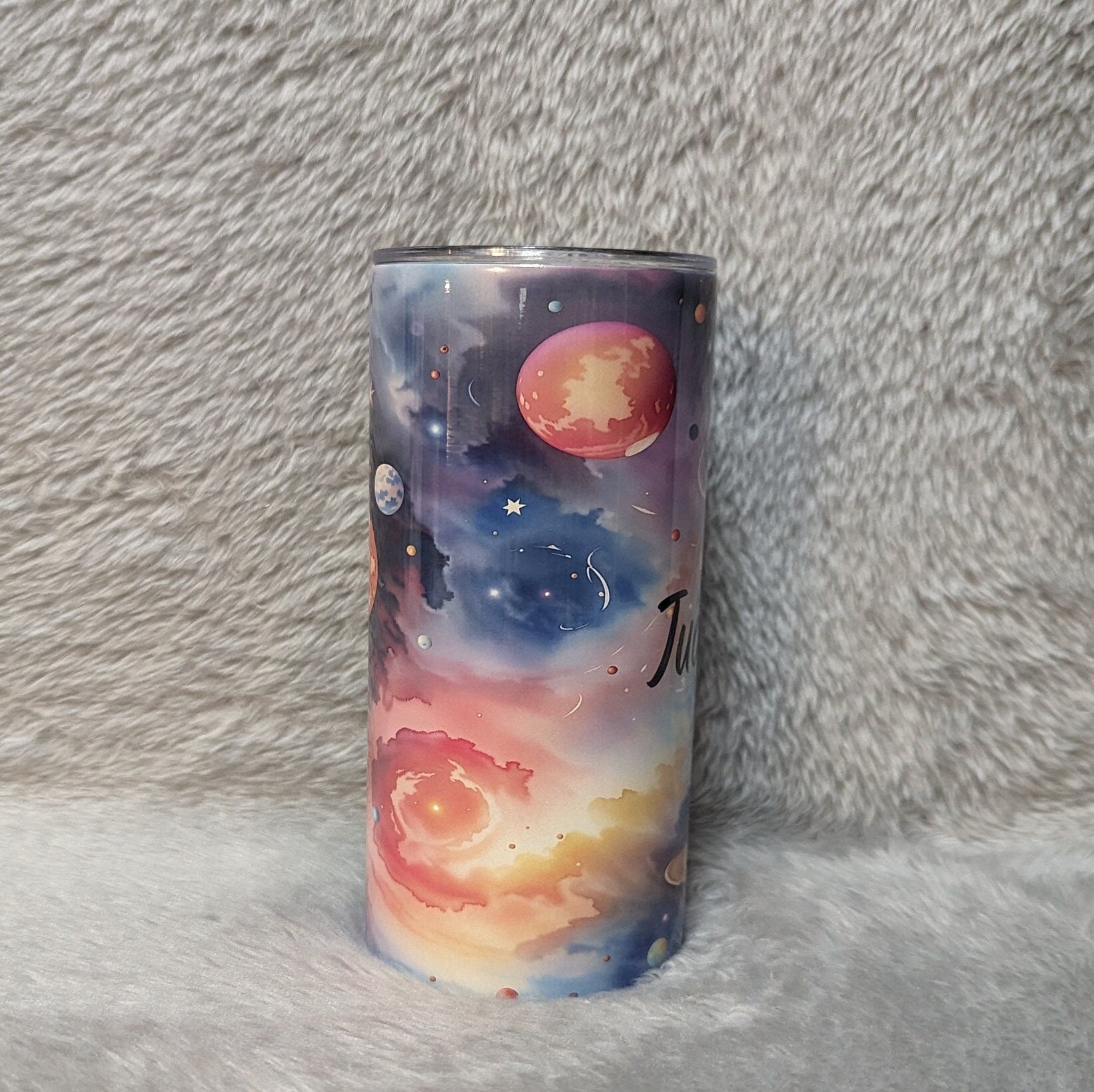 Kids Space Galaxy Tumbler 15oz With Reusable Straw, Can Be Personalized