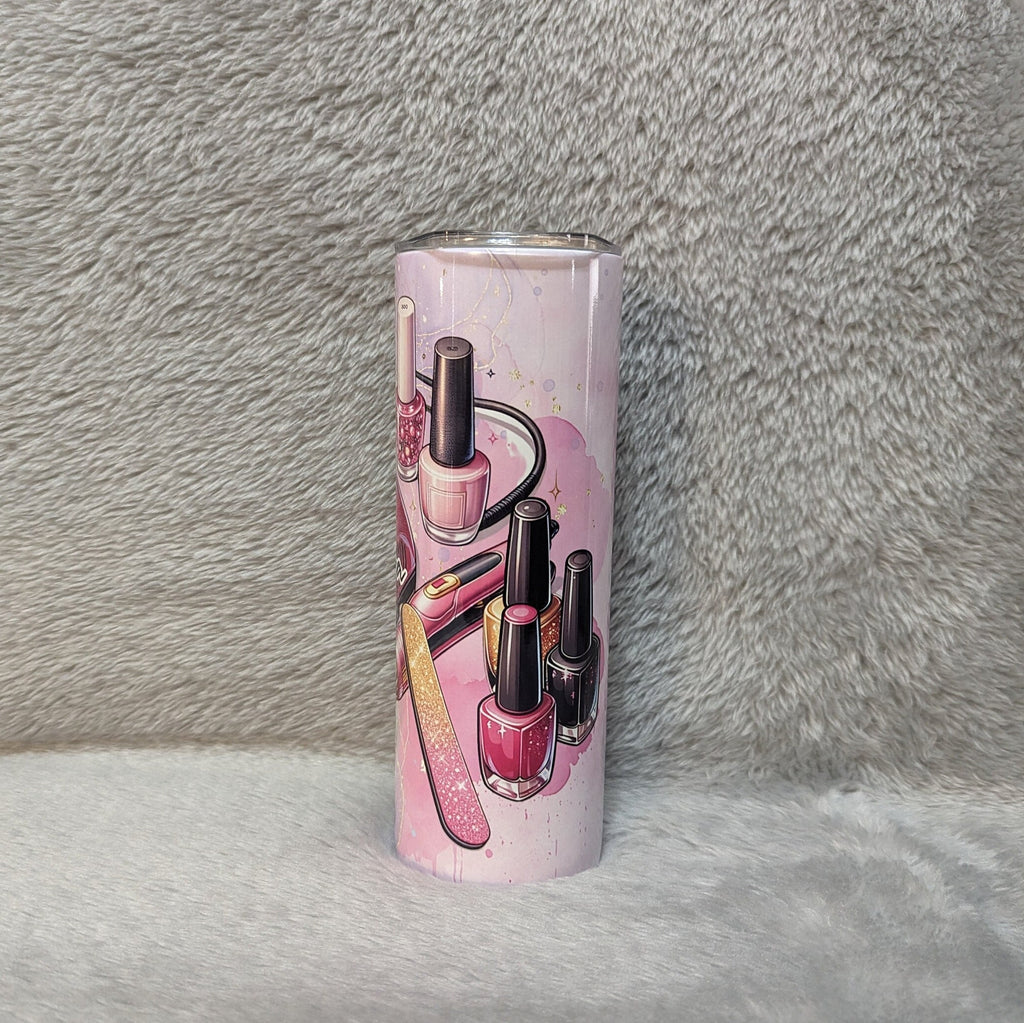 Nail Tech Tumbler 20oz With Reusable Straw, Can Be Personalized